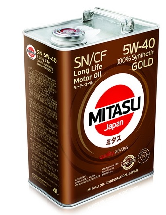 Масло моторное MITASU GOLD LL SN/CF 5W-40 100% Synthetic 