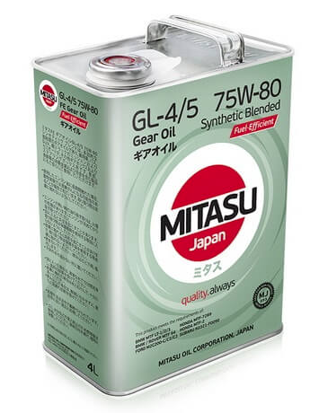Масло трансмиссионное MITASU FE GEAR OIL GL-4/5 75W-80 Synthetic Blended 