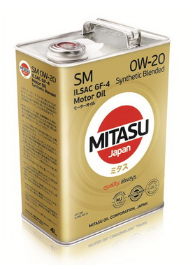 Масло моторное MITASU MOTOR OIL SM 0W-20 Synthetic Blended 