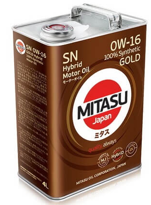 Масло моторное MITASU GOLD HYBRID SN 0W-16 100% Synthetic 