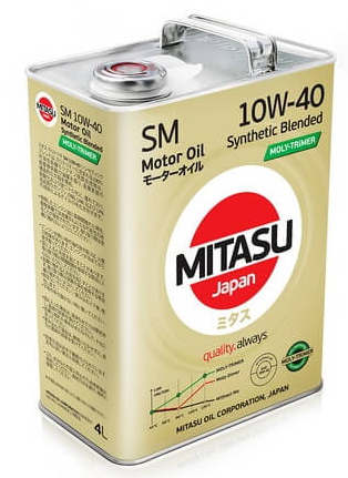 Масло моторное MITASU MOLY-TRiMER SM 10W-40 Synthetic Blended 