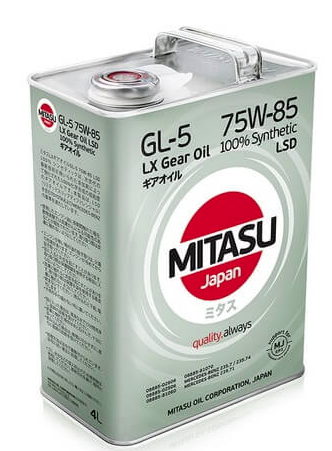 Масло трансмиссионное MITASU LX GEAR OIL GL-5 75W-85 LSD 100% Synthetic 